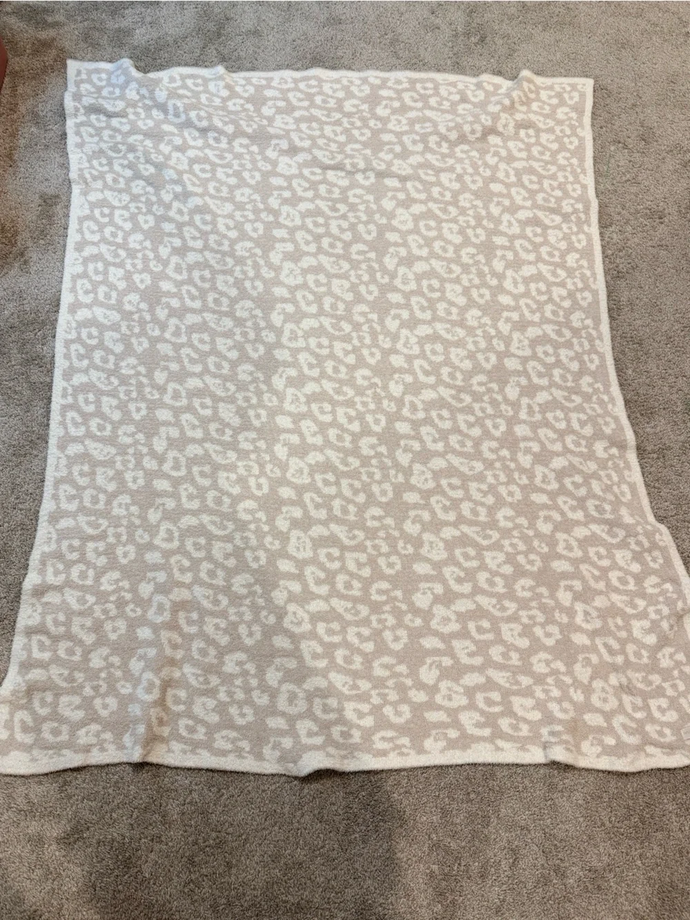 Barefoot Dreams Neutral Leopard Cozy Bath Blanket in Cream and Beige